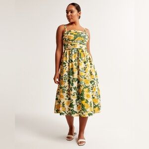 NWT The A&F Emerson Poplin Wide Strap Midi Dress